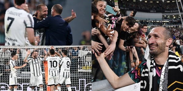 Chiellini saluta tra gli applausi: l'abbraccio della squadra e dei tifosi