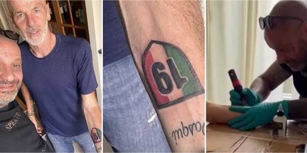 Milan, Pioli e lo Scudetto sulla pelle: si tatua il tricolore FOTO