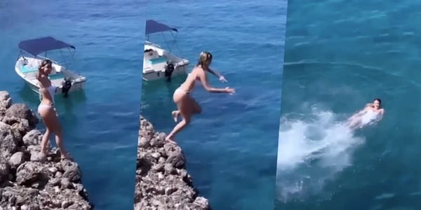 Diletta Leotta, ecco il tuffo della sirenetta