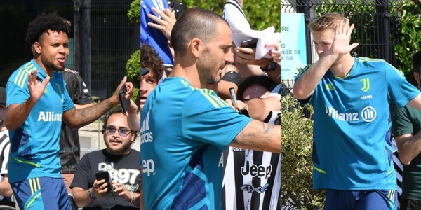 Juve, che accoglienza per Bonucci e De Ligt! E McKennie scherza con i tifosi bianconeri