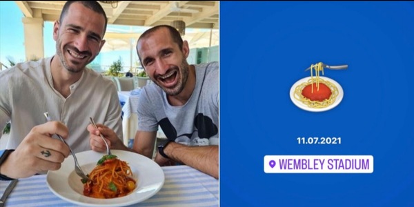 Bonucci e la pastasciutta: il ricordo sui social della finale di Wembley