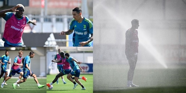 Juve, Di Maria e Pogba sfidano il caldo torrido. Danilo ha la soluzione