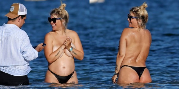 Wanda Nara paparazzata in topless a Ibiza: il dettaglio osè non sfugge ai fan