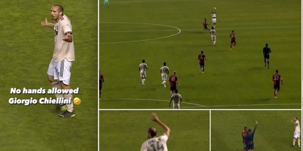 Los Angeles, pazzi per Chiellini che ferma la palla con le mani