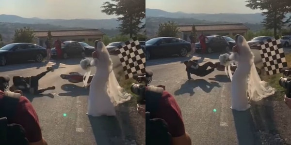 Raggiunge la sposa in moto, ma scivola prima del traguardo