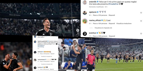 Juve, Milik festeggia il primo gol, Gatti l'esordio e Vlahovic la vittoria: le reazioni social