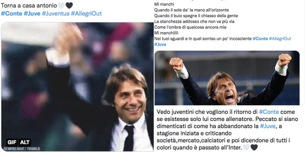Juve, la suggestione Conte e le reazioni dei tifosi bianconeri