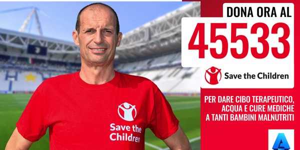 Anche Allegri in campo per Save the Children