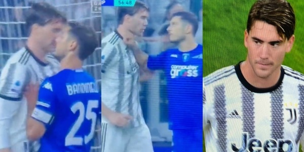 Vlahovic, rissa sfiorata con Bandinelli e Allegri lo toglie