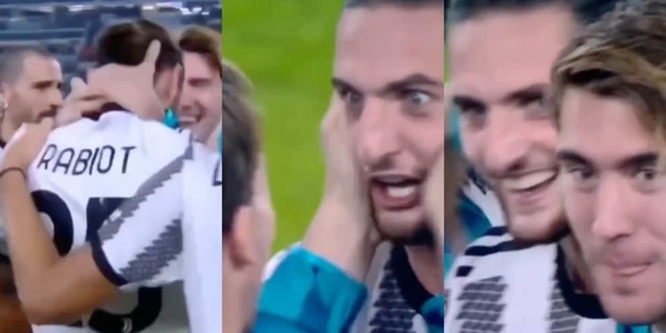 Vlahovic strapazza Rabiot: l'esultanza tutta da ridere spopola sui social