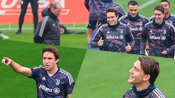 Juventus, Allegri studia le mosse per il Benfica. Vlahovic e Chiesa, intesa e sorrisi