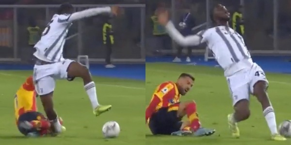 Lecce-Juventus, Iling infortunato: il brutto fallo di Di Francesco