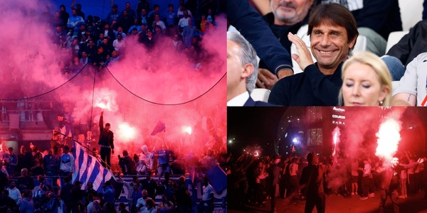 Marsiglia-Tottenham, Conte in tribuna e l’accoglienza di fuoco del Velodrome