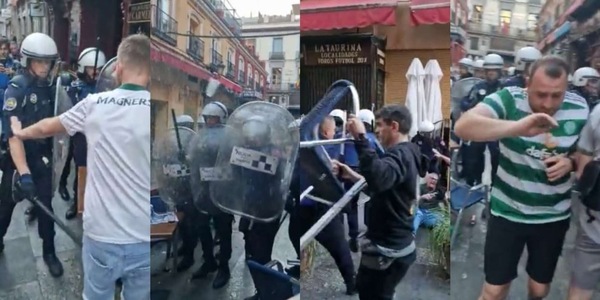 Champions, caos a Madrid: le immagini degli scontri tra polizia e tifosi del Celtic