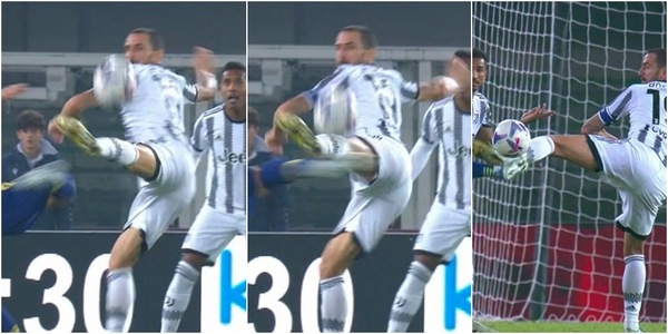 Verona-Juventus, Bonucci anticipa Verdi che lo scalcia: Di Bello toglie il rigore FOTO