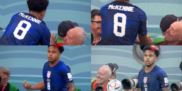 McKennie, che fai? Gesto a sorpresa con il fotografo durante Inghilterra-Stati Uniti
