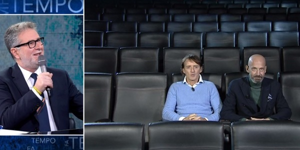 Mancini e Vialli a Che Tempo Che Fa tra Italia, Europei, Mondiali e abbracci