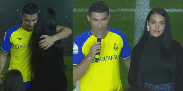 Cristiano Ronaldo raggiunto da Georgina: baci e abbracci con l’intera famiglia