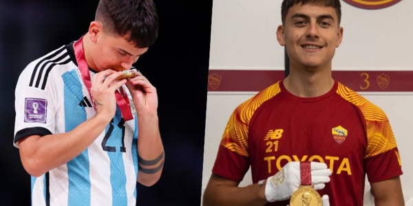 Dybala, all'archivio della Roma la sua medaglia d'oro Mondiale