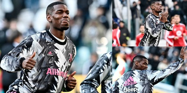 Pogba e l'ovazione dei tifosi della Juve durante il riscaldamento