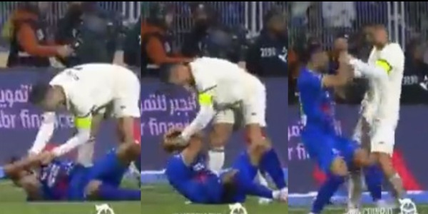 Cristiano Ronaldo alza l'avversario di forza da terra: rissa sfiorata VIDEO