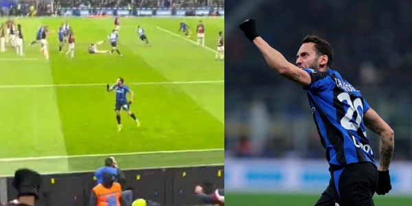 Inter- Milan, i nerazzurri segnano e Calhanoglu ha una dedica per i suoi ex tifosi FOTO