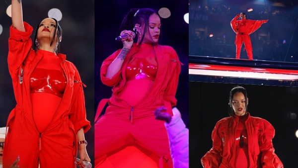 Rihanna superstar incinta durante lo show dell'halftime del Super Bowl