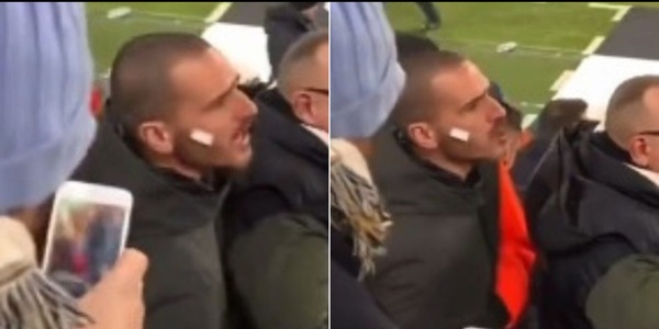 Juve, Bonucci e l'urlo al giocatore della Fiorentina: "Stai seduto!" VIDEO