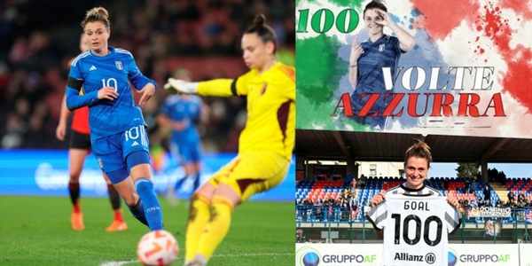 Girelli dai 100 gol con la Juve alle 100 presenze con l'Italia: il tributo della Nazionale