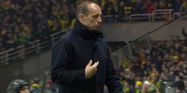 Juventus, Di Maria gol fantastico con il Nantes: il gesto di Allegri in panchina