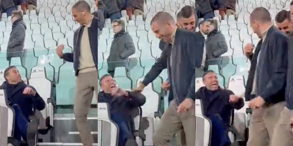 Juventus-Torino, rimpatriata tra Barzagli e Bonucci in tribuna