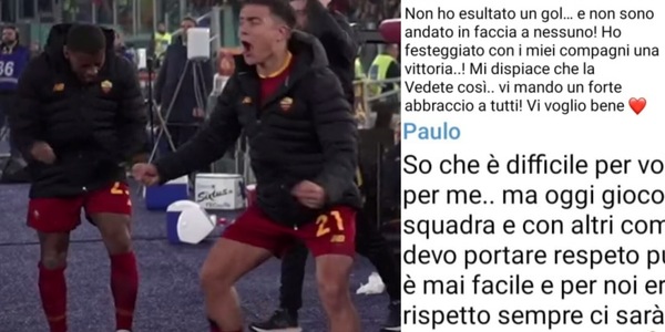 Roma, Dybala replica ai tifosi Juve in una chat: la verità sull’esultanza