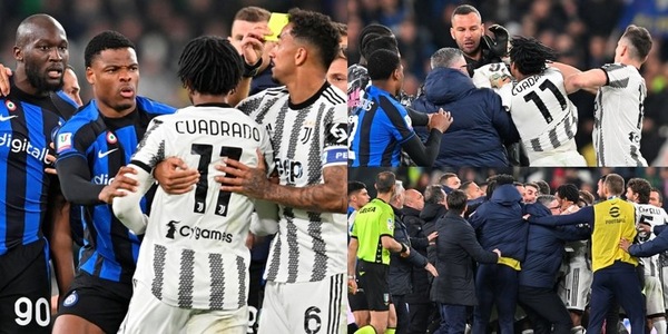 Juve-Inter, rissa finale dopo l'1-1 di Lukaku e la lite Handanovic-Cuadrado