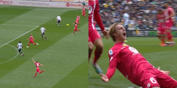 Rovella, primo gol in Serie A contro l'Udinese: la gioia incontenibile