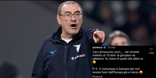 Sarri-Pro Recco, lo sfottò: "Indietro di 10 anni, Lazio fuori dall'Europa”
