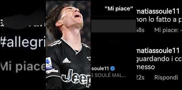 Juve, Soulé, Allegri out e il like: gaffe sui social e scuse