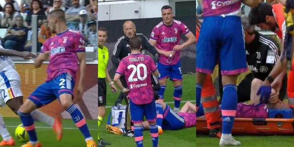 De Sciglio, infortunio al ginocchio in Juve-Lecce: lascia il campo in barella
