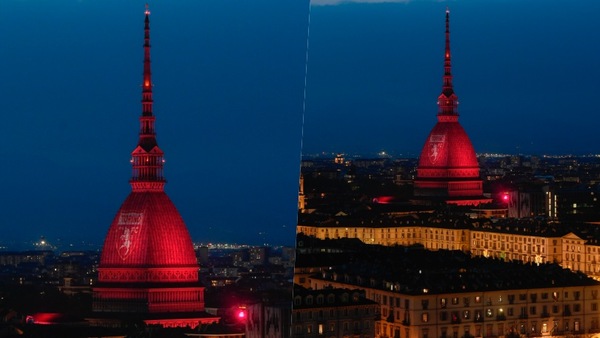 Grande Torino, la Mole Antonelliana si illumina con il simbolo dei granata