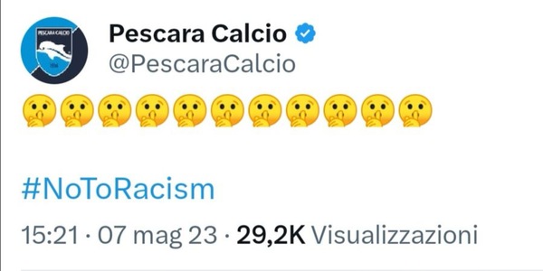 Pescara, dito sulla bocca per sostenere Vlahovic: il post diventa virale