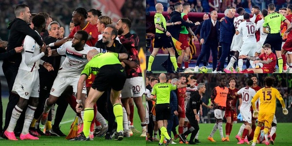 Roma-Salernitana, pari ad alta tensione: scoppia la rissa nel finale