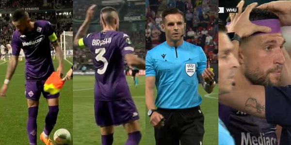 Fiorentina, Biraghi insanguinato: colpito alla testa dai tifosi West Ham