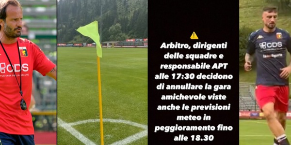 Genoa, tromba d’aria a Moena: annullata l’amichevole con il Tirol