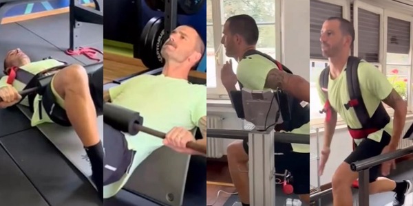 Bonucci, allenamento in palestra e messaggio alla Juve