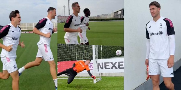 Chiesa e Gatti, sorrisi Juve: tutto l'allenamento in gruppo vista Lazio