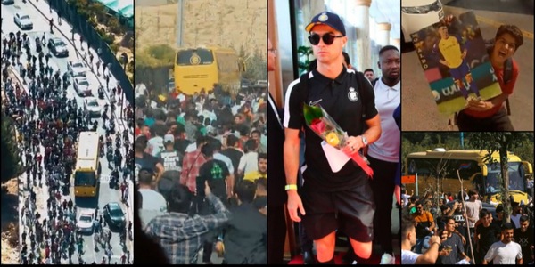 Ronaldo in Iran, folla circonda e rincorre il pullman dell'Al Nassr!