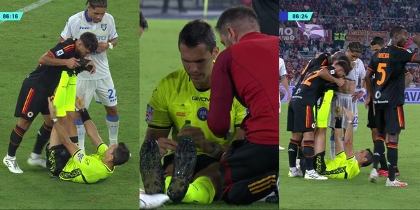 L’arbitro Marchetti infortunato durante Roma-Frosinone: cosa è successo