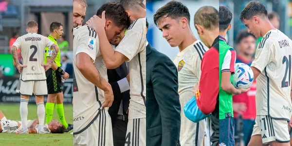 Dybala lascia il campo in lacrime dopo l'infortunio al ginocchio