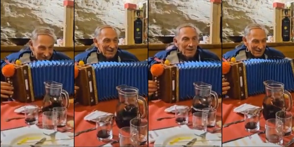 Zeman e la fisarmonica: scatenato tra vino e musica, ma guardate bene...