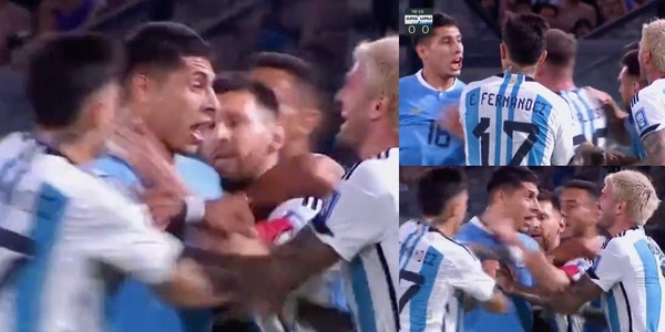 Messi-Olivera, è rissa: mani al collo durante Argentina-Uruguay
