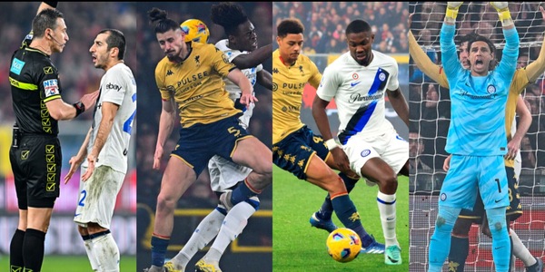 Genoa-Inter, Irrati al Var sbaglia come Doveri. Le pagelle